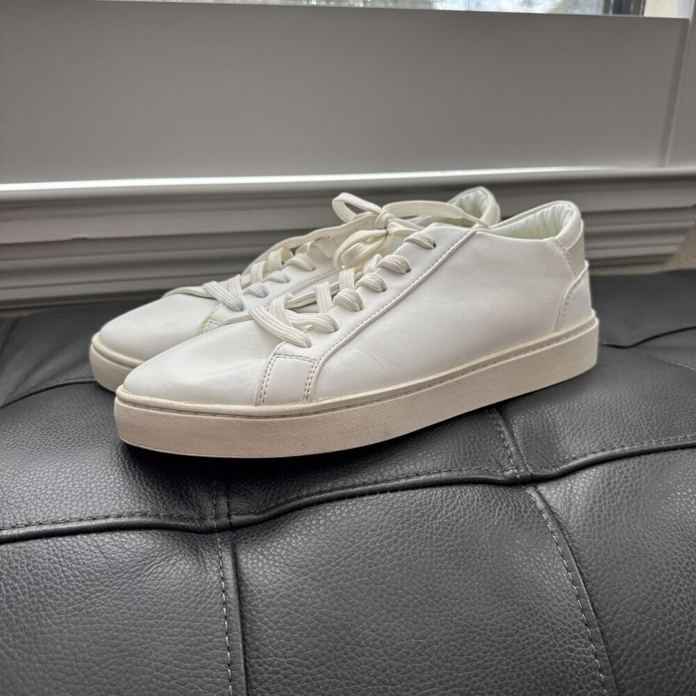 Thousand Fell Lace Up Vegan Leather Sneakers, Women's 8 (White/White)